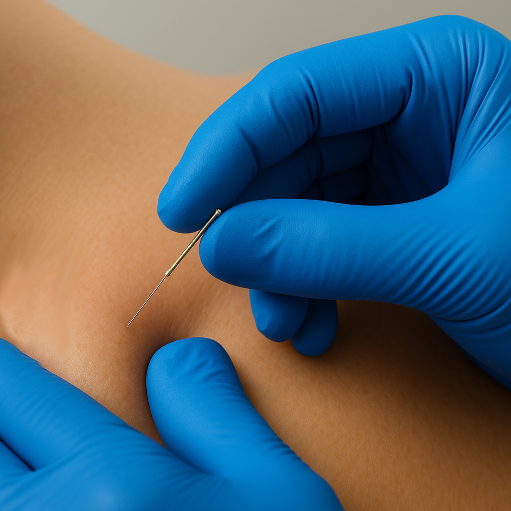 person receiving dry needling